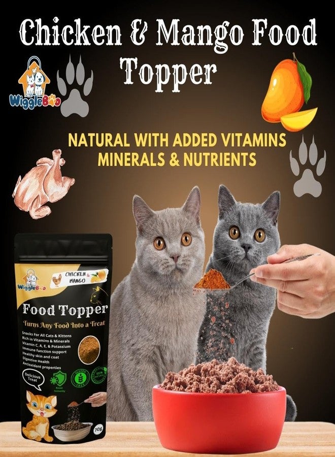 WiggleBoo Magical Cat Food Topper || Joy of Best Taste || Grain Free & Protein Rich || Anti Oxident || 70g (Chicken & Mango) - Image 3